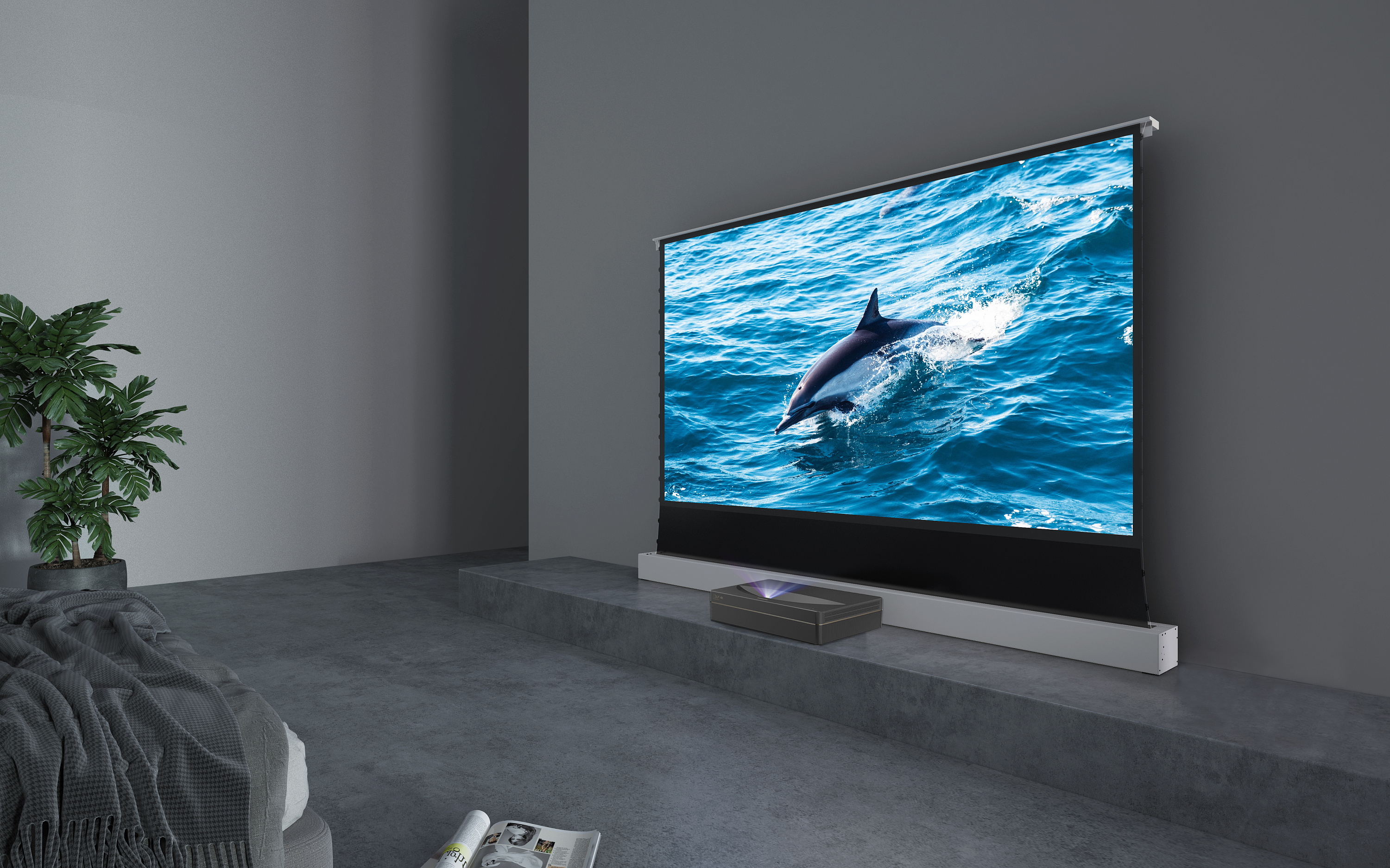 超短焦激光电视的绝配 黑栅地升幕选购指南